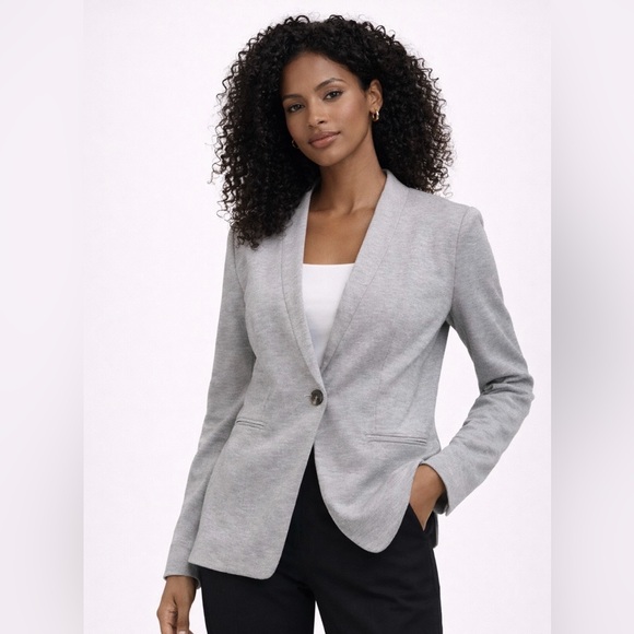 🤍 Calvin Klein Women’s Gray One-Button Blazer 🤍 - Picture 2 of 6